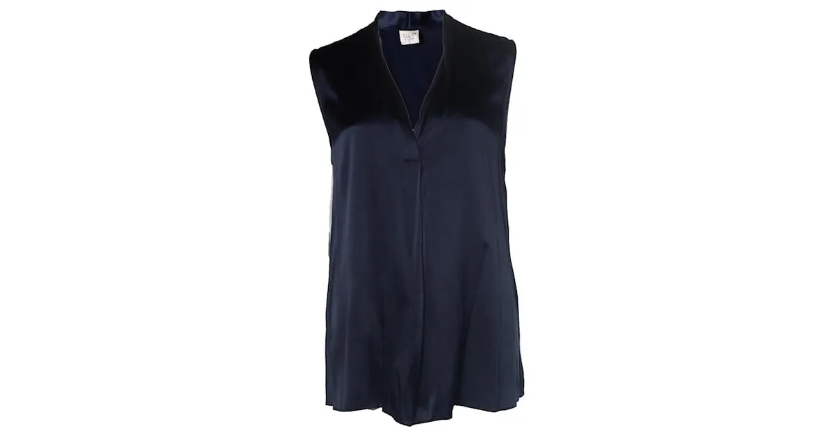 Autre Marque Pauw, Top seda azul sin mangas 
