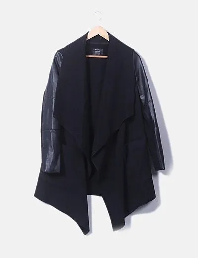 Bershka Chaqueta asimétrica con mangas polipiel