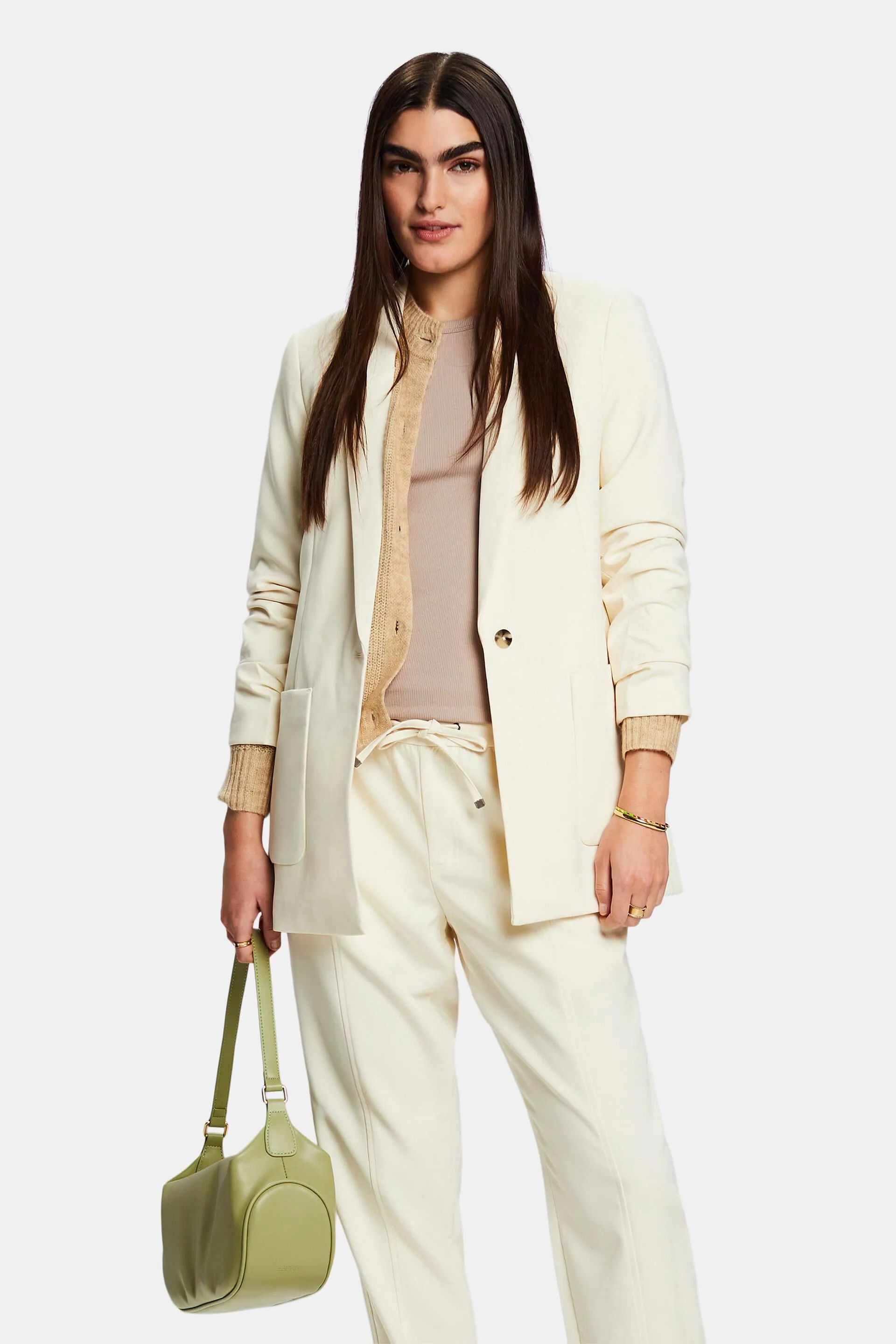 Blazer con mangas fruncidas