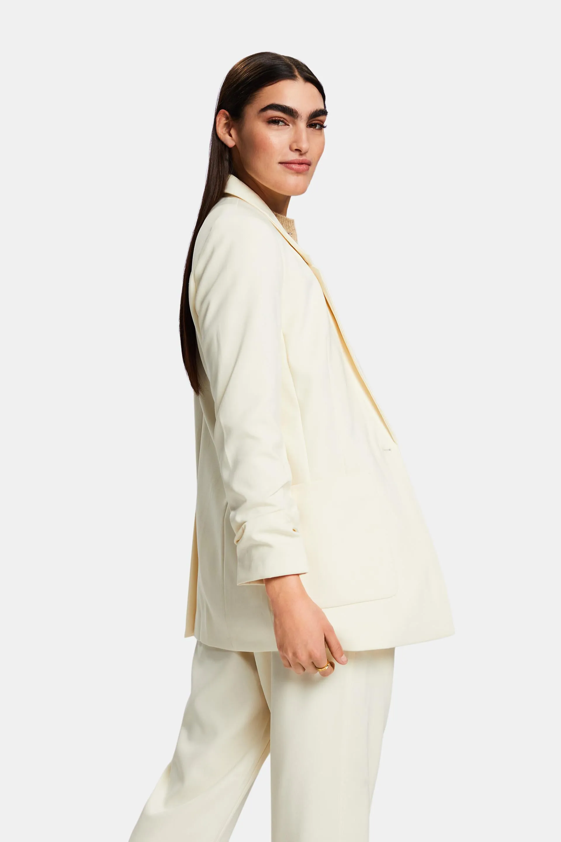 Blazer con mangas fruncidas