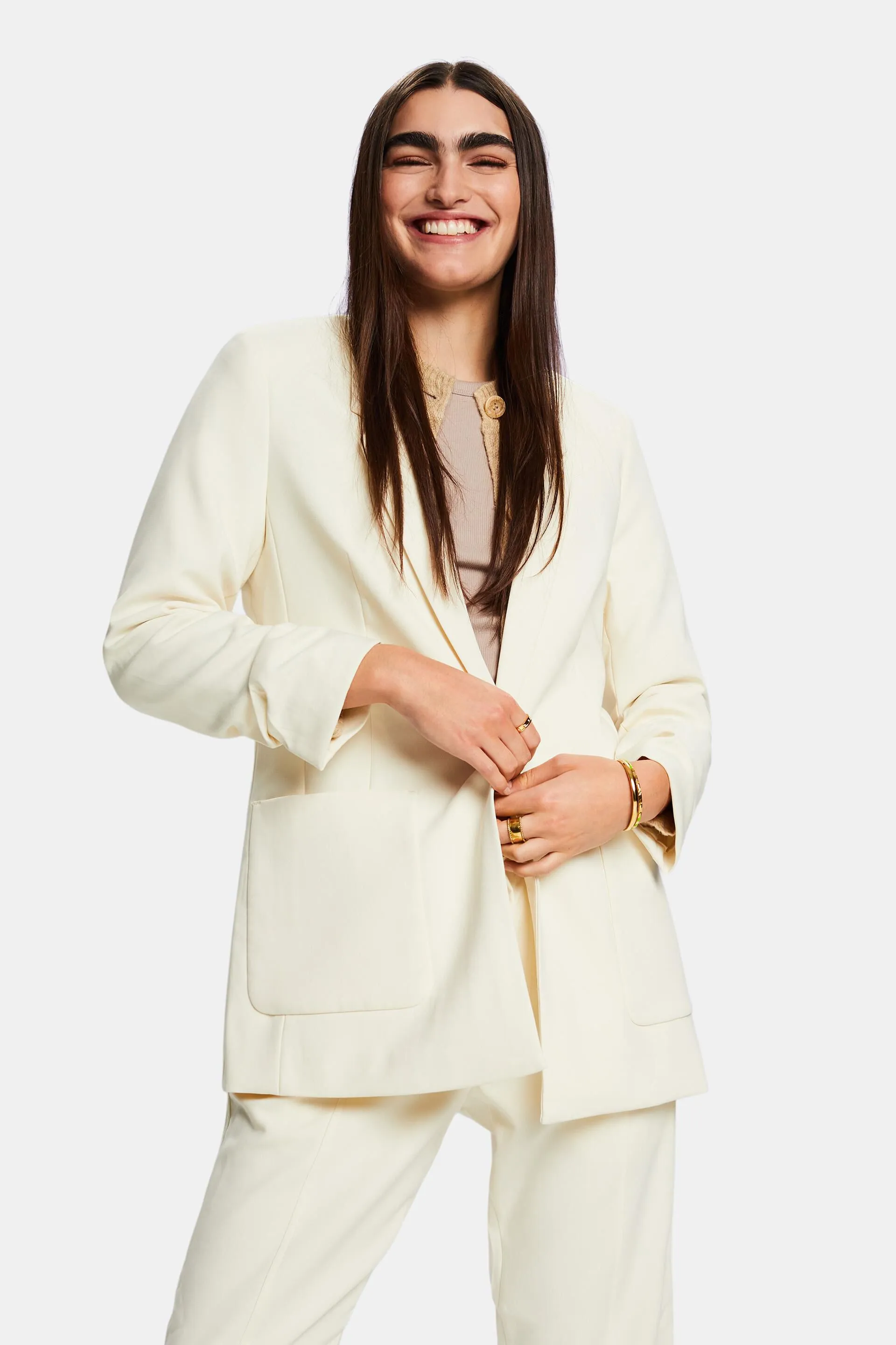 Blazer con mangas fruncidas