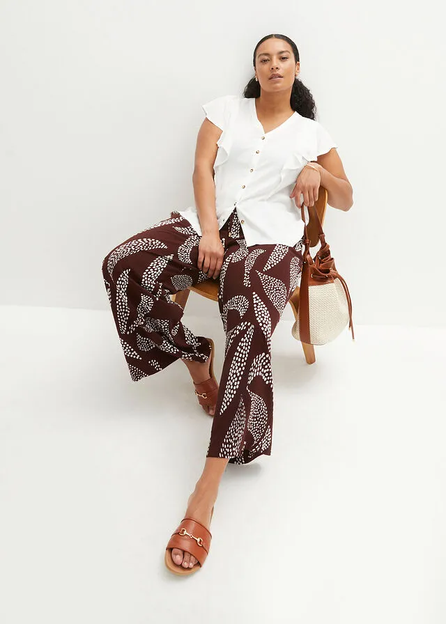 Blusa con volantes en las mangas Blanco