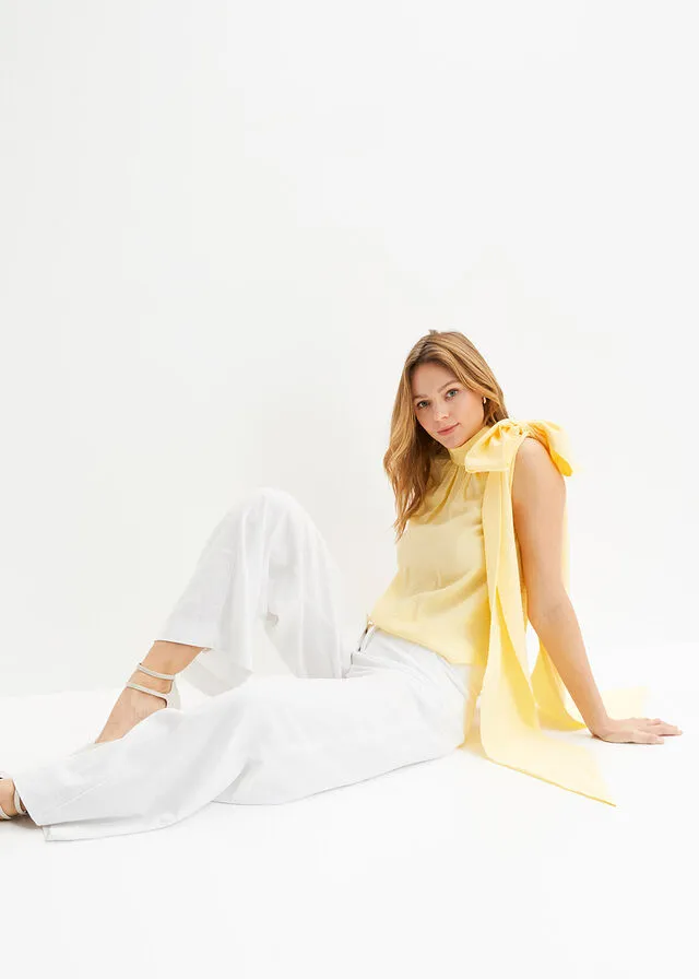Blusa sin mangas Amarillo claro