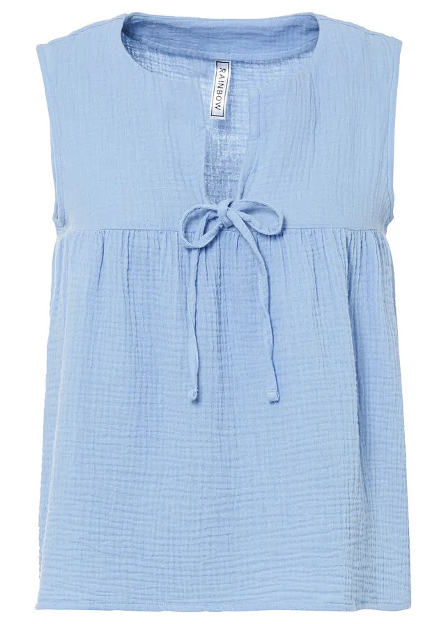 Blusa sin mangas Azul perla