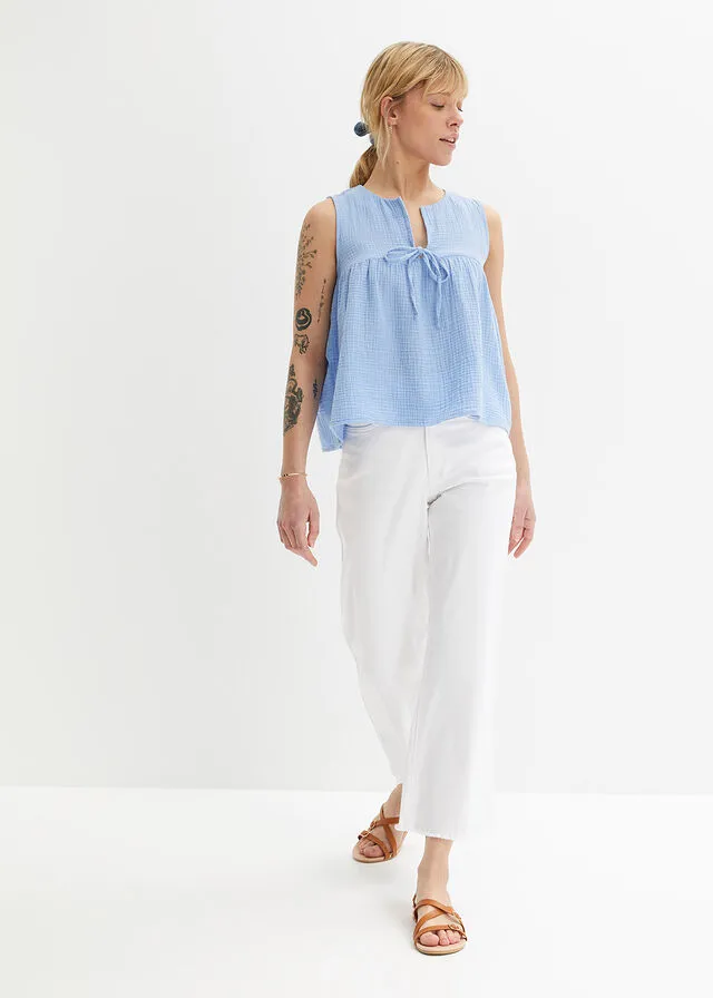 Blusa sin mangas Azul perla