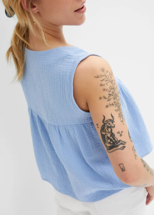 Blusa sin mangas Azul perla
