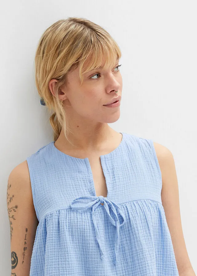 Blusa sin mangas Azul perla