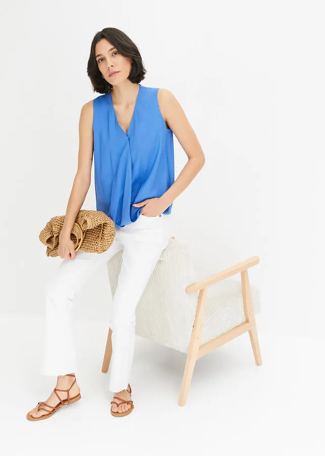 Blusa sin mangas Azul