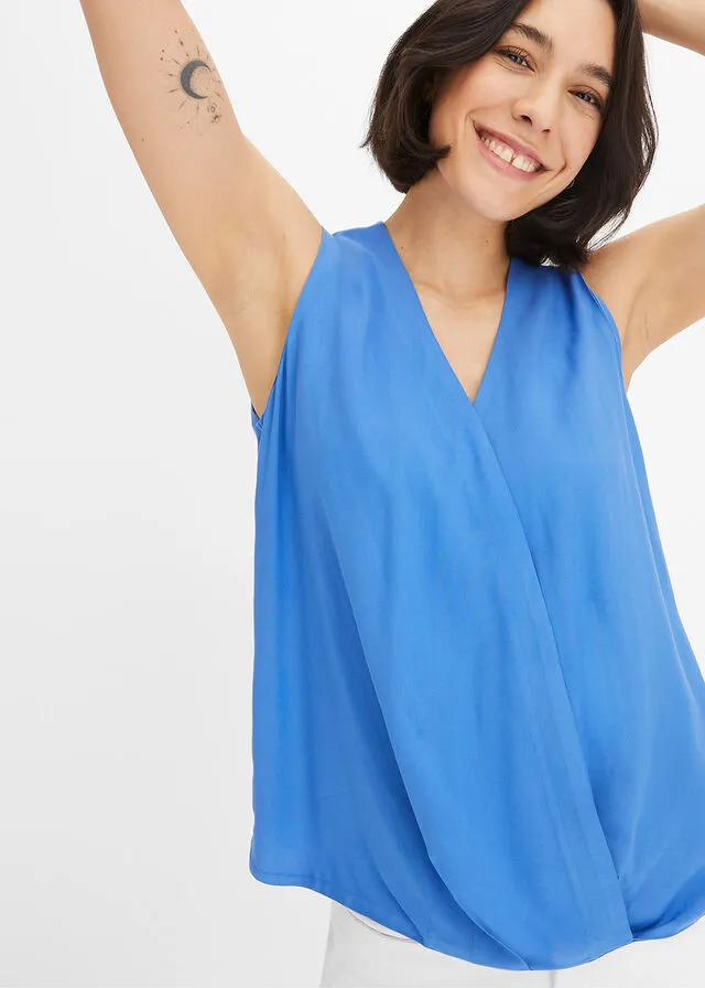 Blusa sin mangas Azul