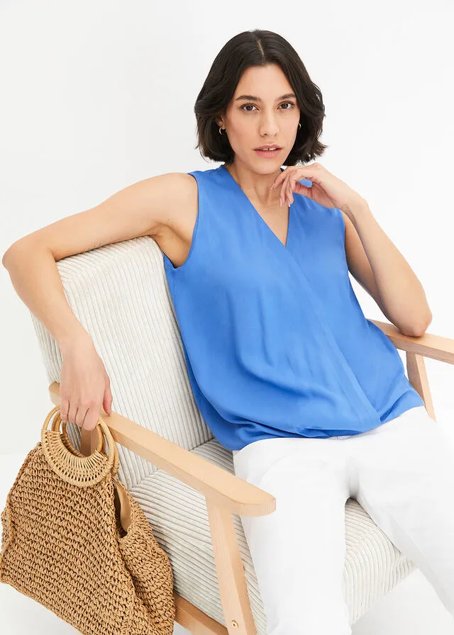 Blusa sin mangas Azul