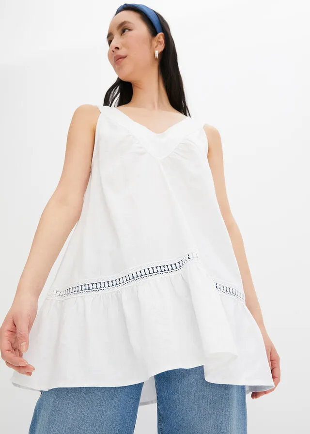 Blusa sin mangas Blanco