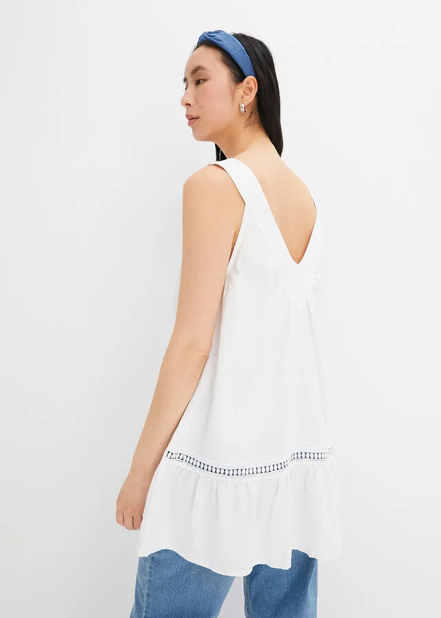 Blusa sin mangas Blanco