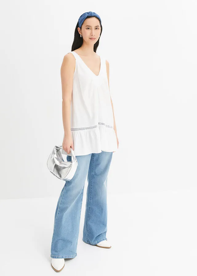 Blusa sin mangas Blanco