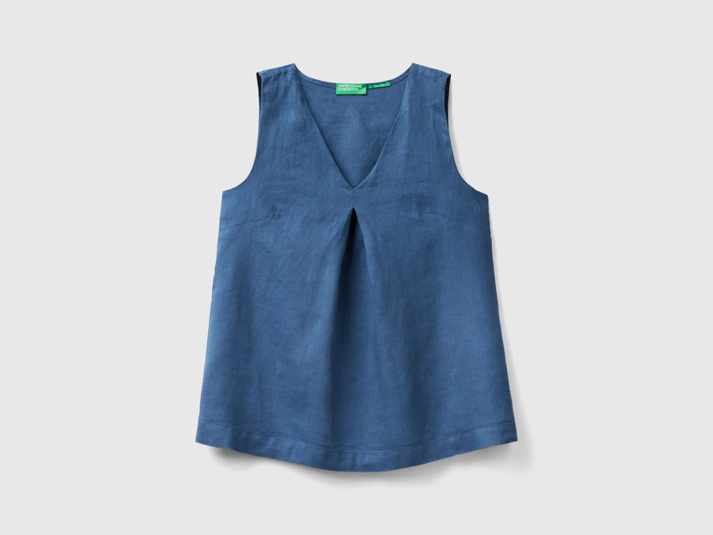 Blusa sin mangas de lino puro