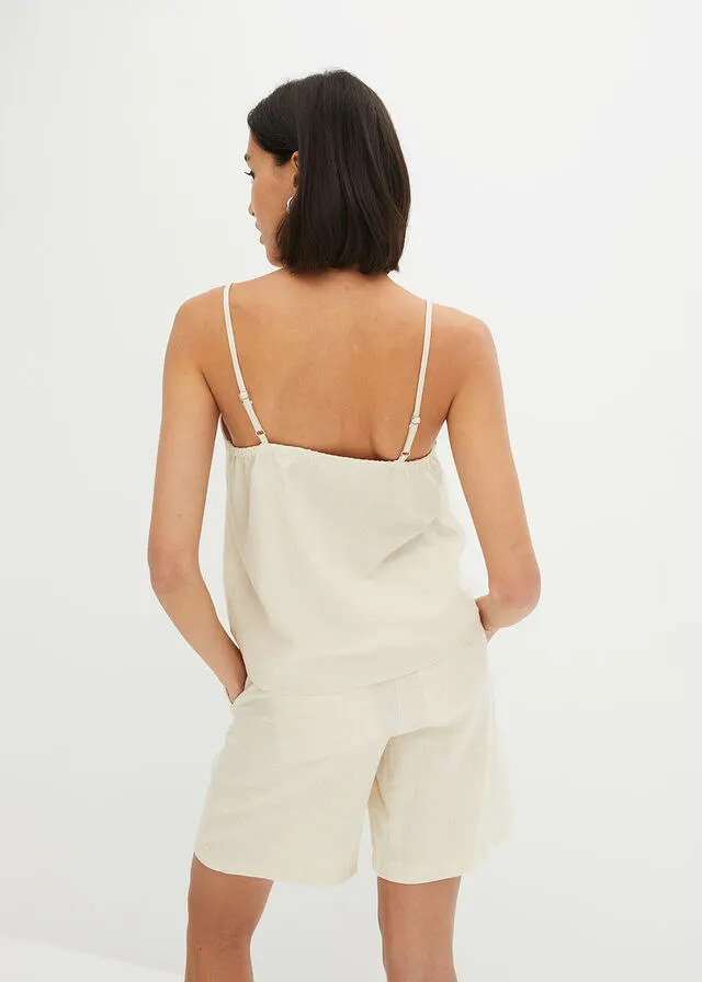 Blusa sin mangas gris guijarro