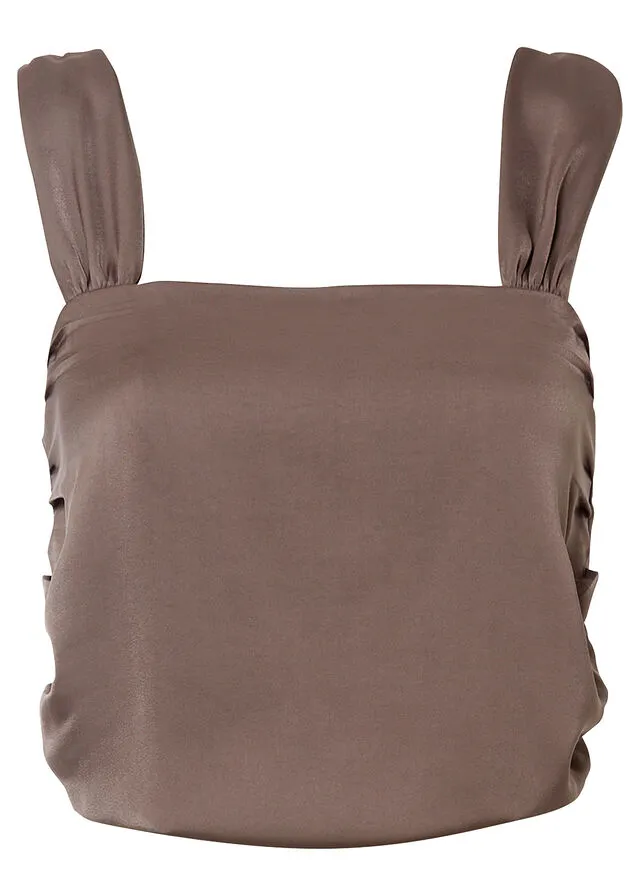Blusa sin mangas Marrón medio