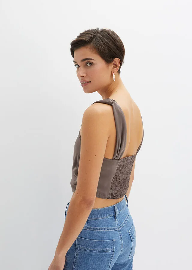 Blusa sin mangas Marrón medio