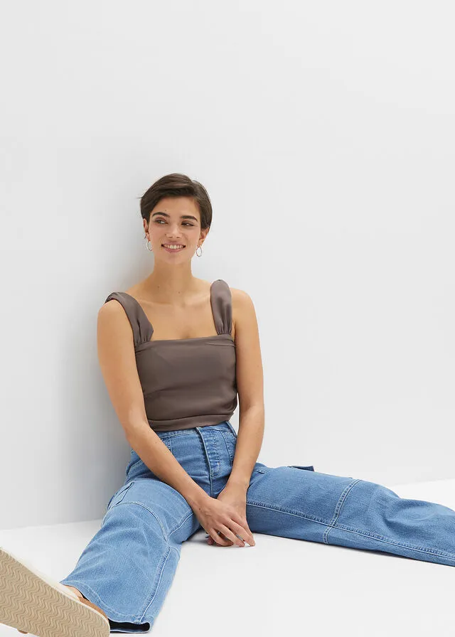 Blusa sin mangas Marrón medio