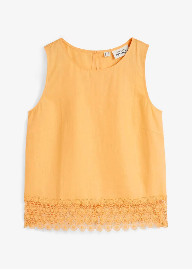 Blusa sin mangas Naranja crema