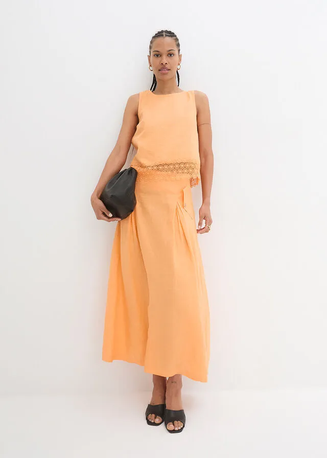 Blusa sin mangas Naranja crema