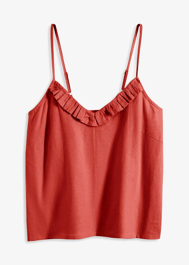 Blusa sin mangas rojo carmín
