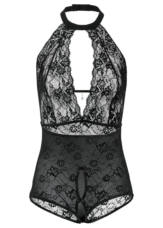 Body con abertura Negro