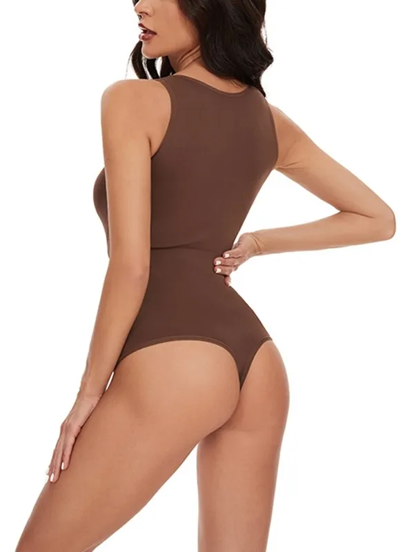 Body liso sin mangas con cuello redondo