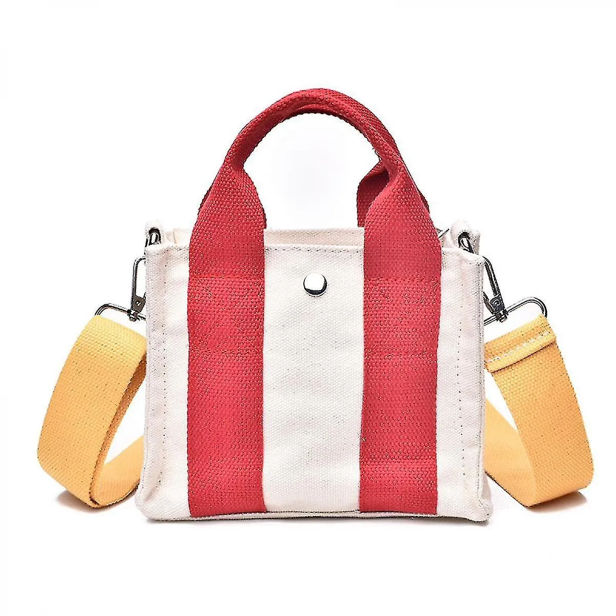 Bolso rojo y blanco para mujeres's Nuevo bolso cuadrado de lona de doble propósito Versión coreana Color de contraste Bolso 