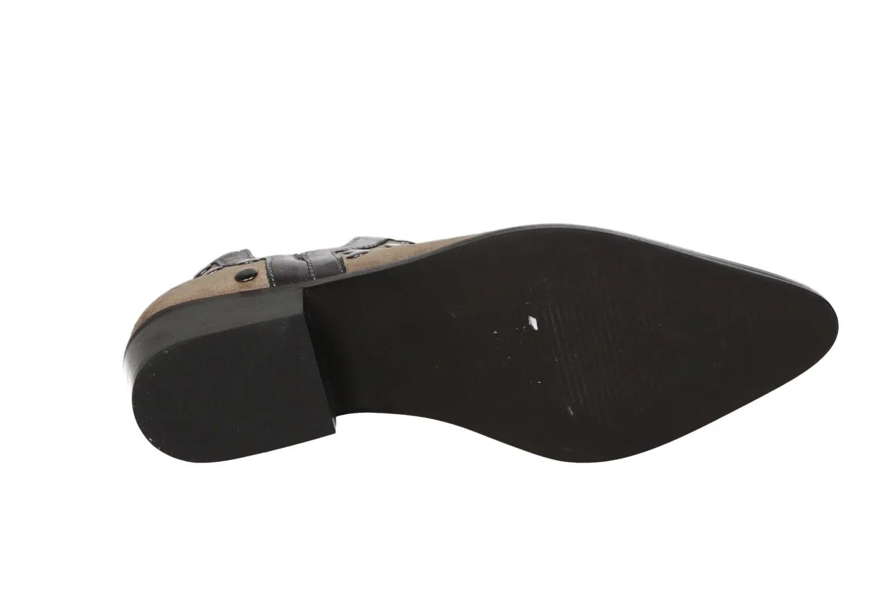Botin Ante Taupe Aberturas Laterales Tachas