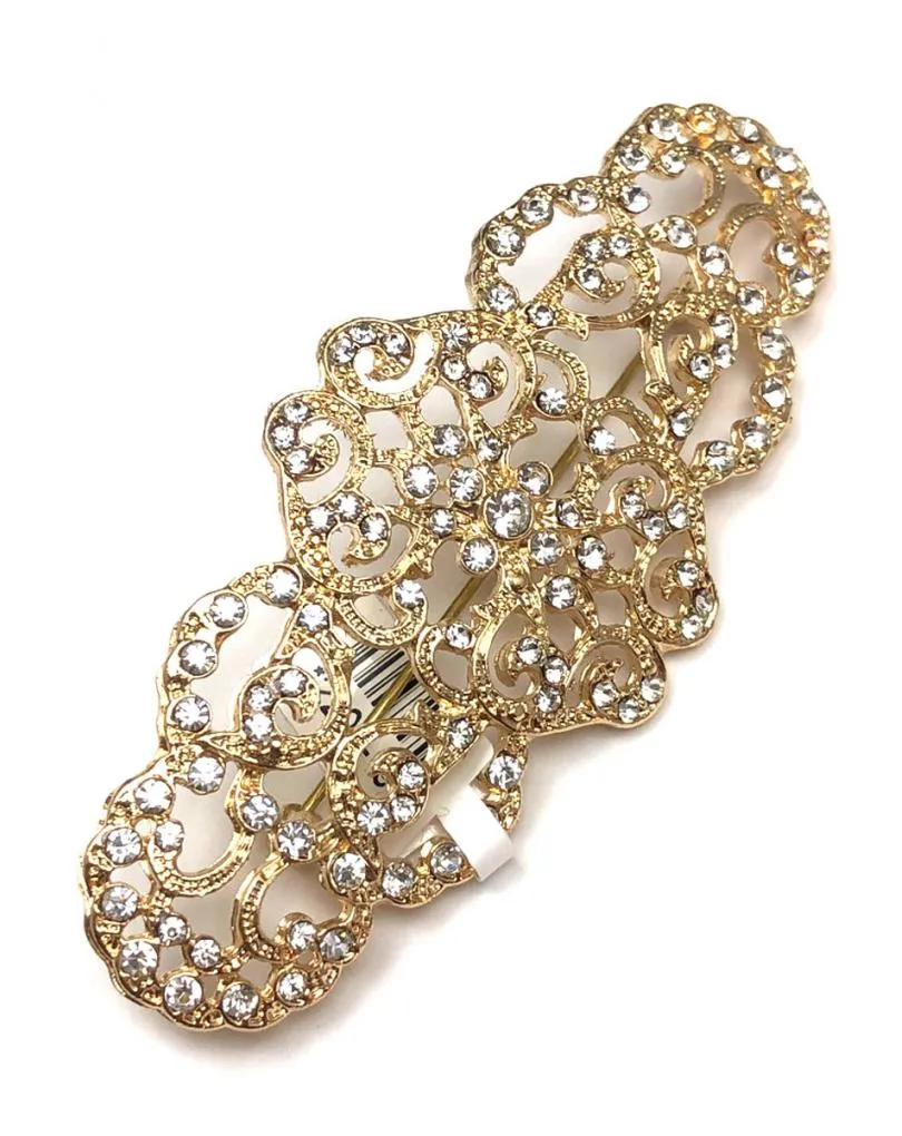 BROCHES DORADOS DECORADOS CON CRISTAL BRILLO PARA MANTILLAS