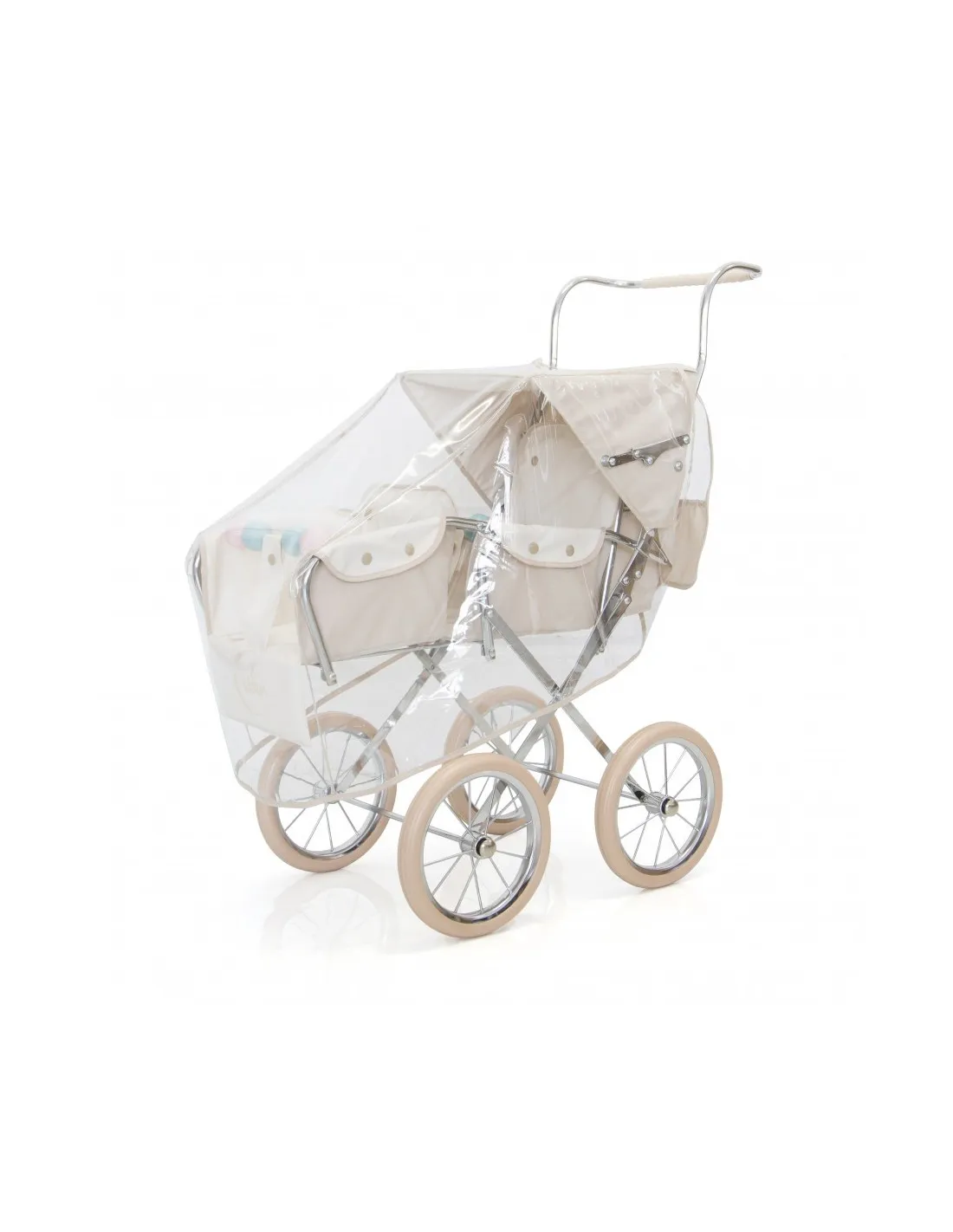 Burbuja beige para silla gemelar de muñecas de Bebelux