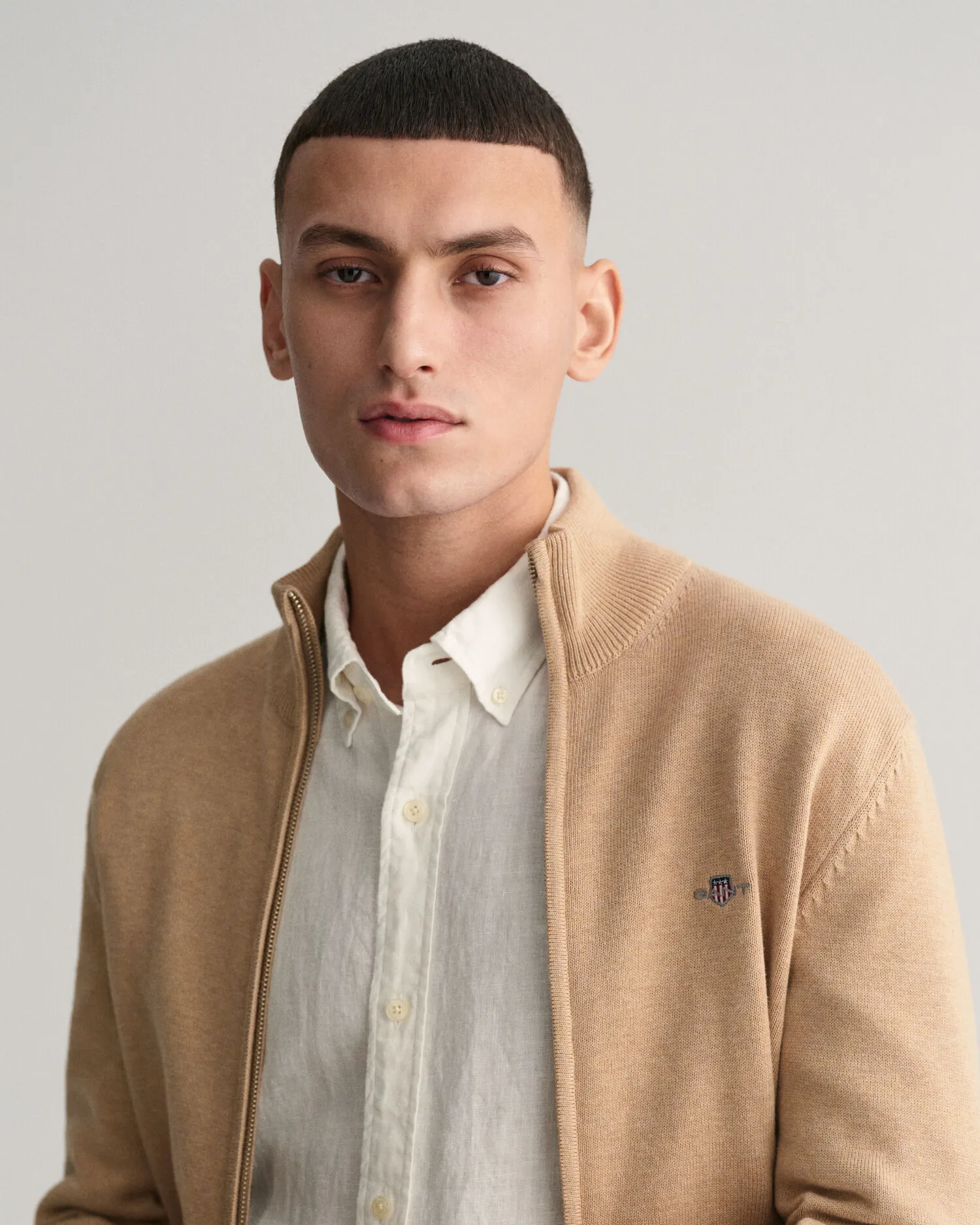 Cárdigan con cremallera Casual Cotton