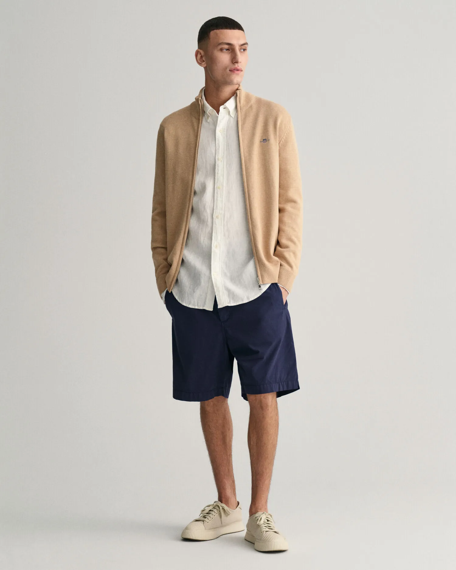 Cárdigan con cremallera Casual Cotton