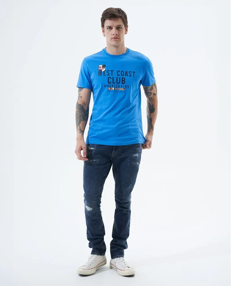 Camiseta con cuello en rib para hombre