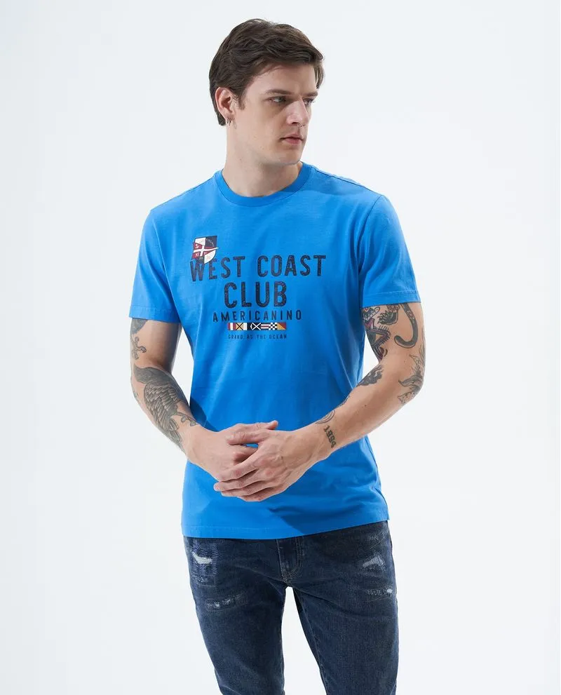 Camiseta con cuello en rib para hombre