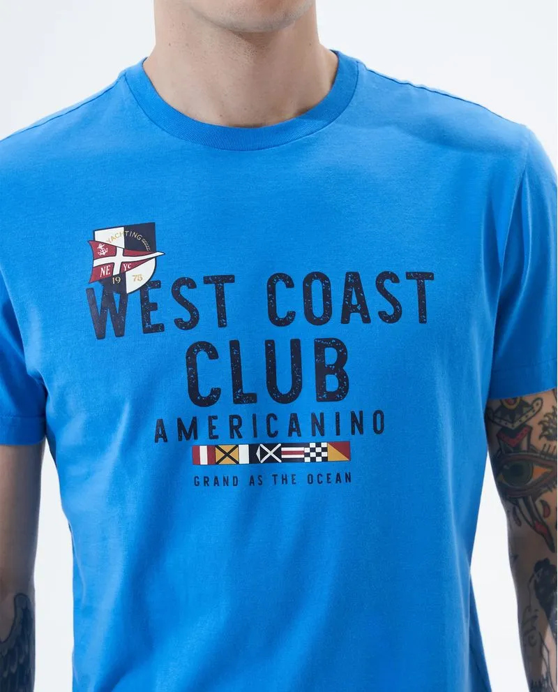 Camiseta con cuello en rib para hombre