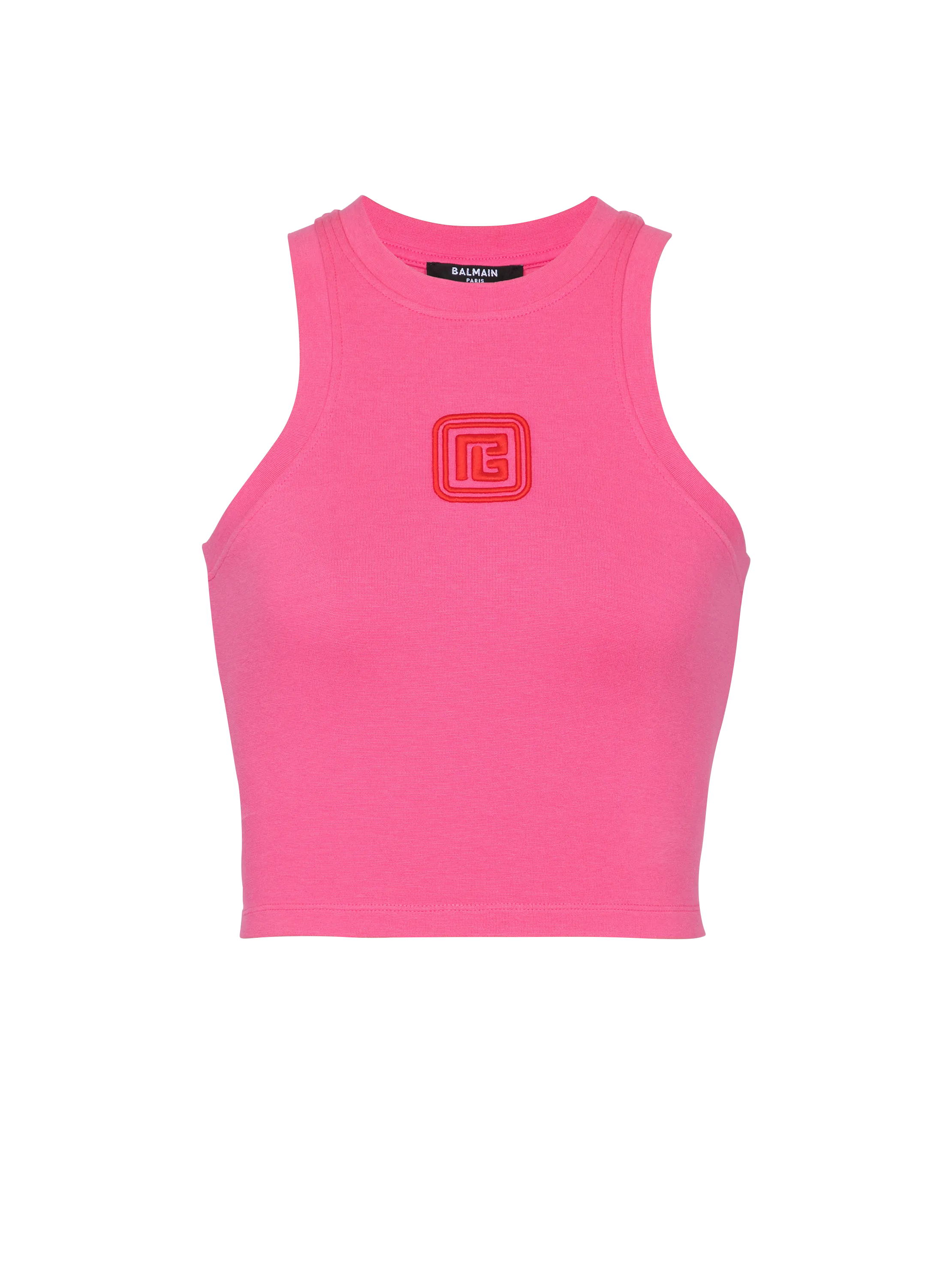 Camiseta corta sin mangas con bordado retro PB