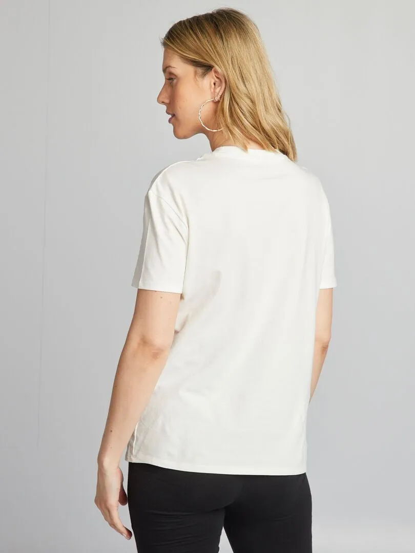 CAMISETA DE LACTANCIA A ABERTURAS  BLANCO