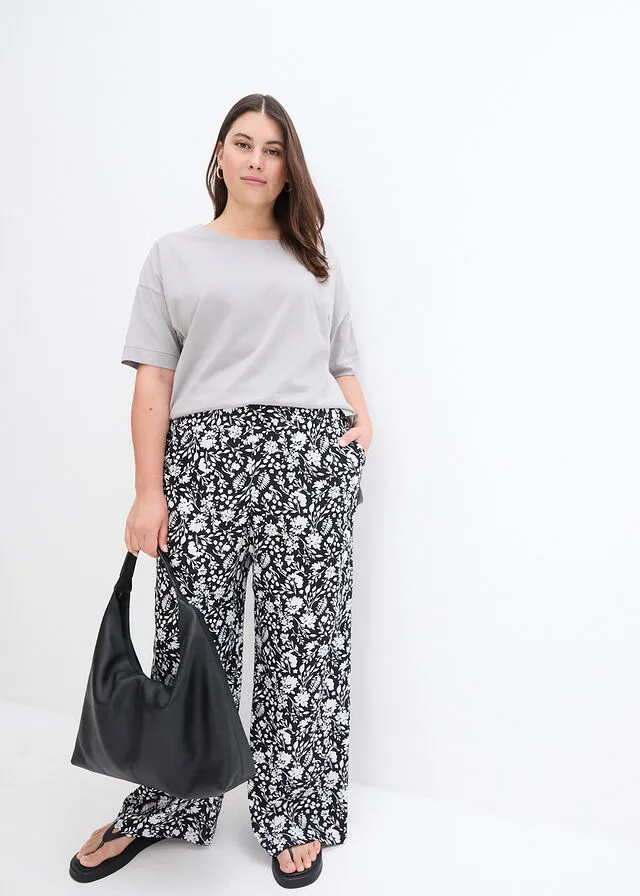 Camiseta holgada de algodón con aberturas laterales gris sombra
