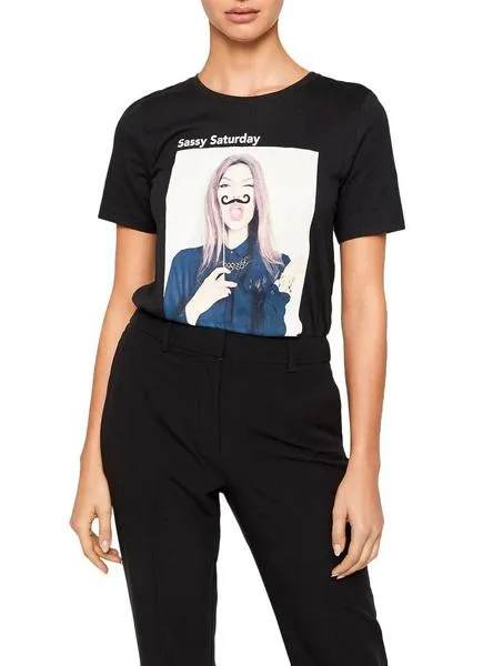 camiseta only weekday negro para mujer