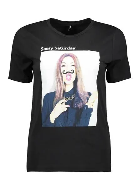 camiseta only weekday negro para mujer