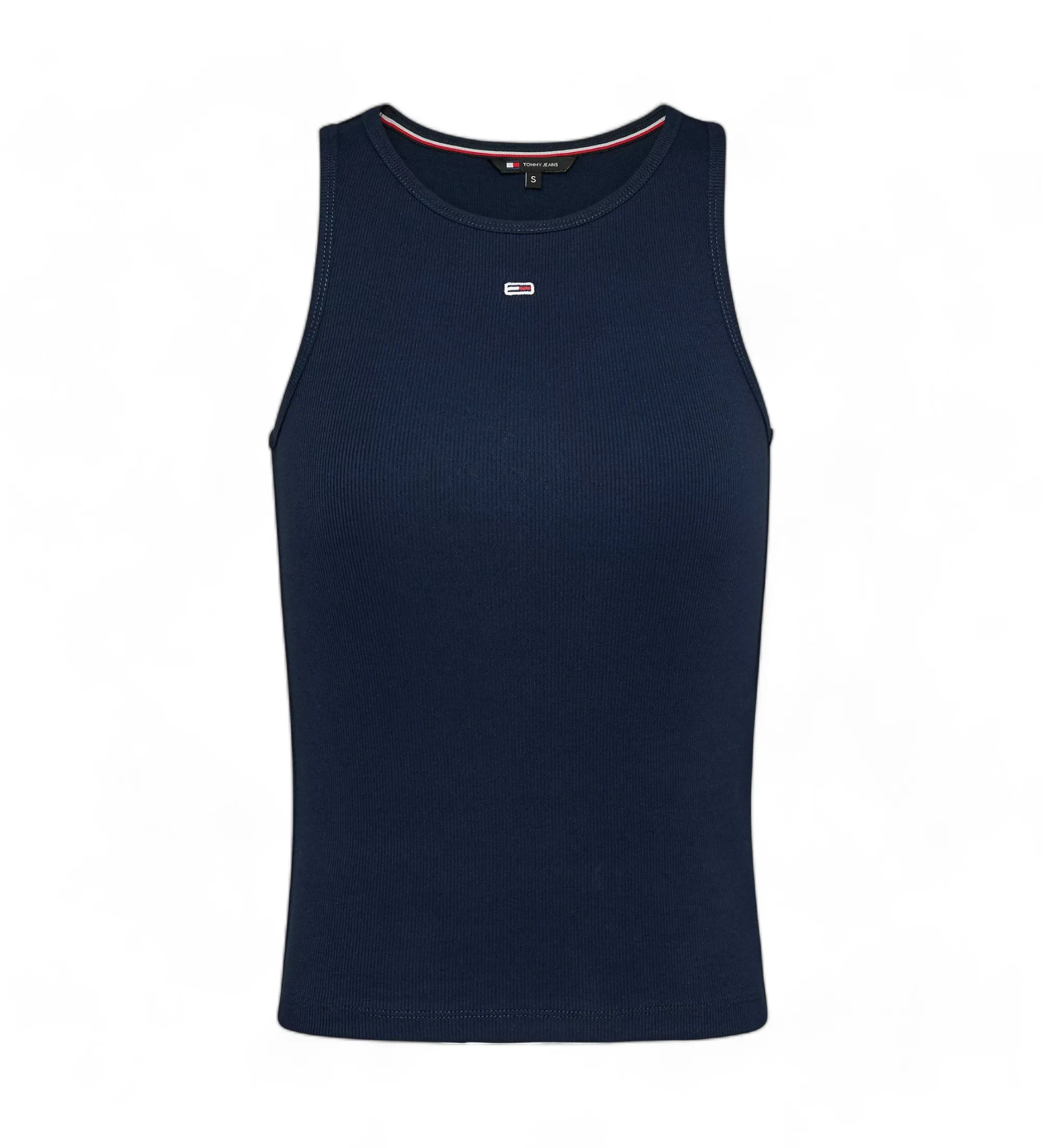 Camiseta sin mangas acanalada con logo marino