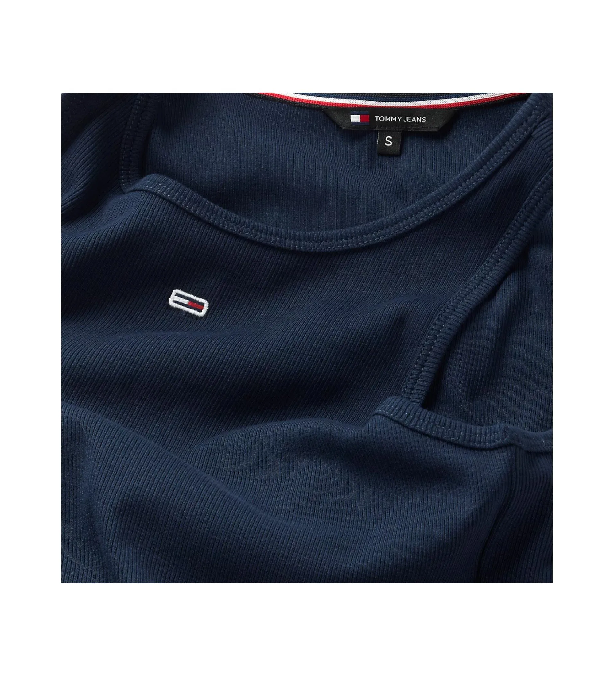 Camiseta sin mangas acanalada con logo marino