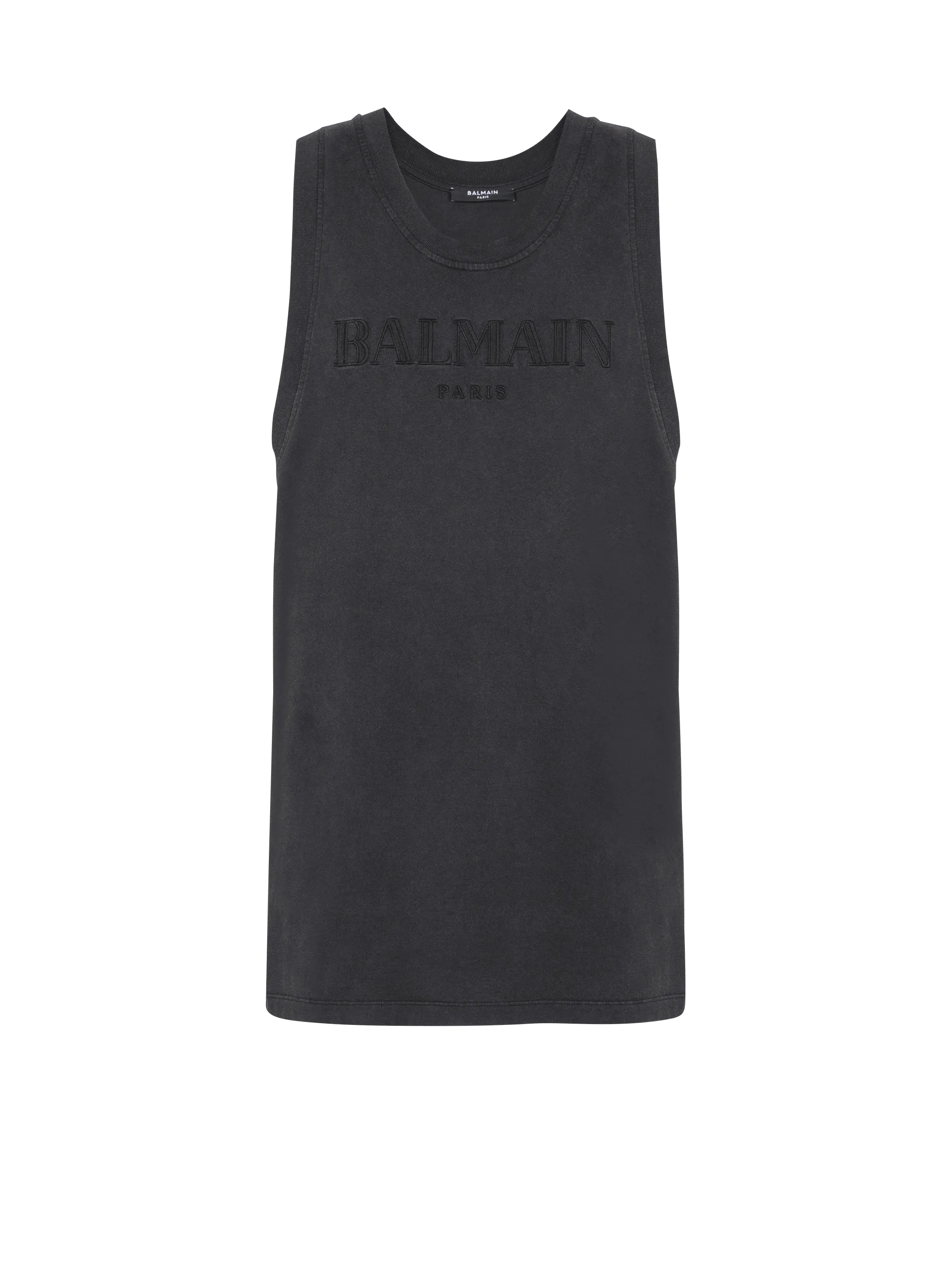 Camiseta sin mangas con bordado Balmain Vintage 