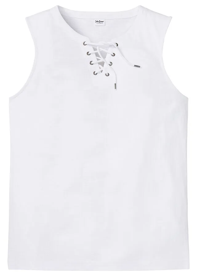 Camiseta sin mangas con cordón Blanco