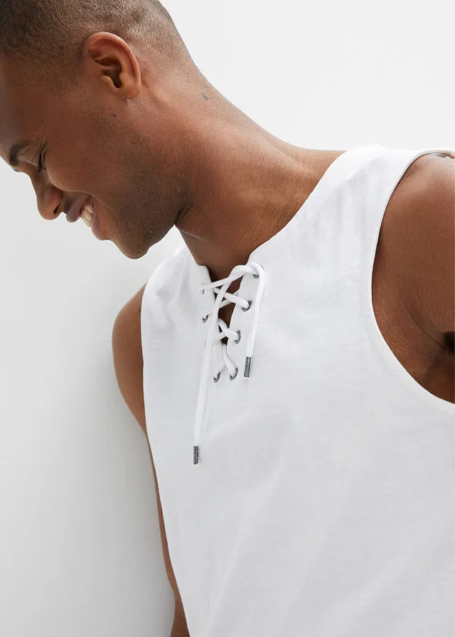 Camiseta sin mangas con cordón Blanco
