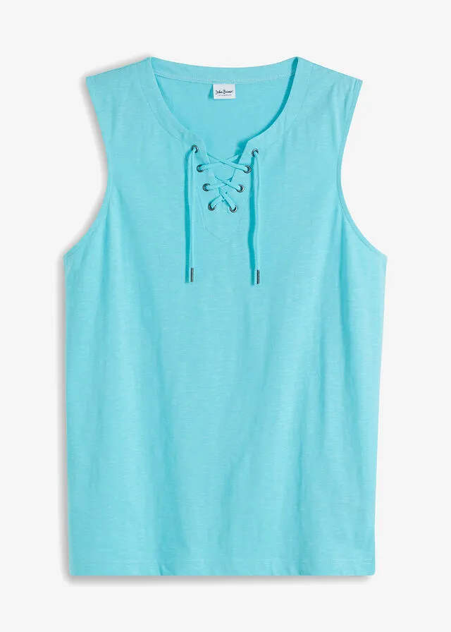 Camiseta sin mangas con cordón Celeste