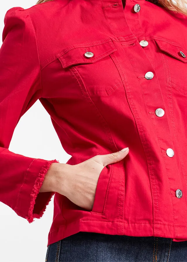 Chaqueta con mangas ligeramente abullonadas Rojo