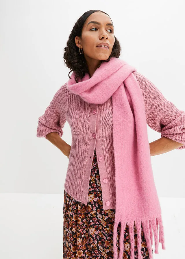 Chaqueta de punto con mangas raglán Rosa frambuesa