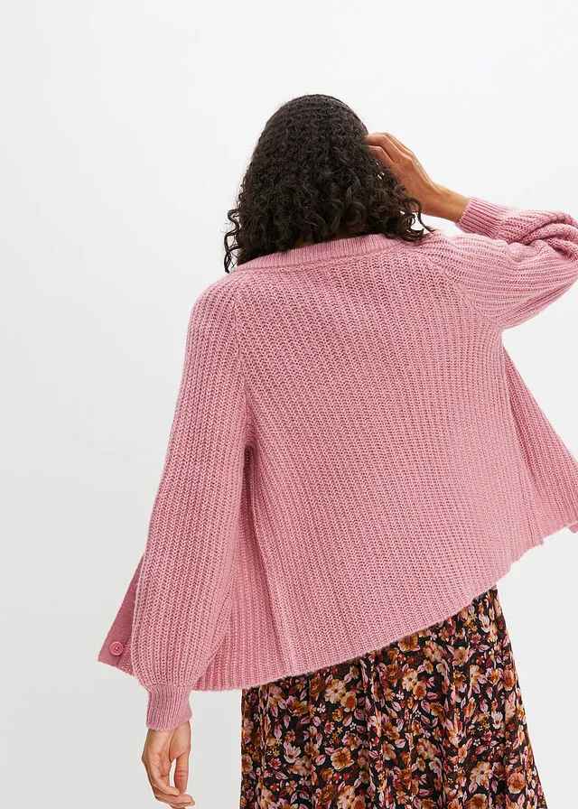 Chaqueta de punto con mangas raglán Rosa frambuesa